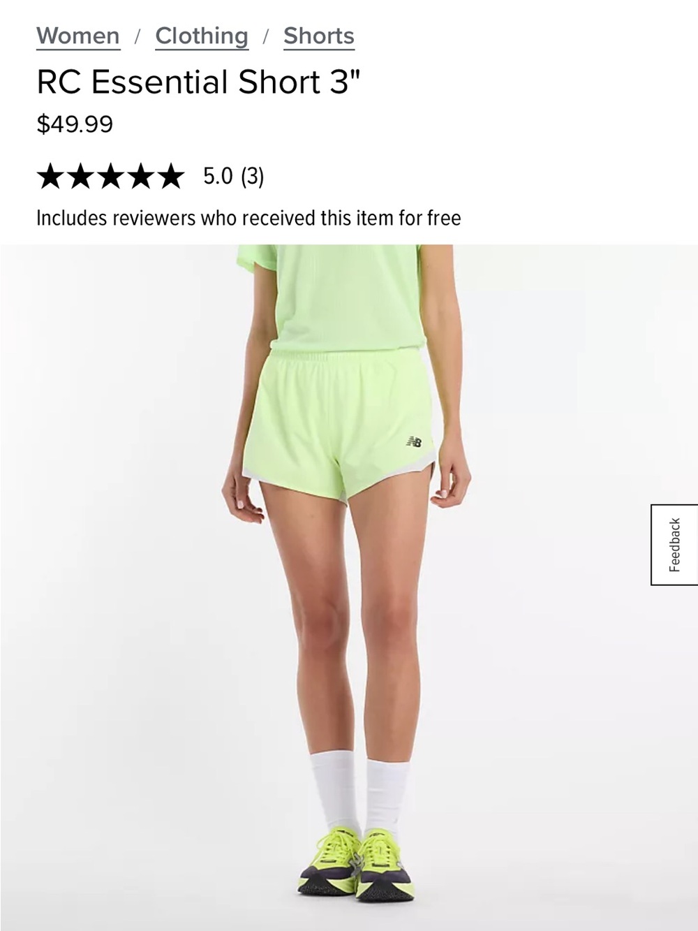New Balance Women's Athletic Shorts in Neon Lime